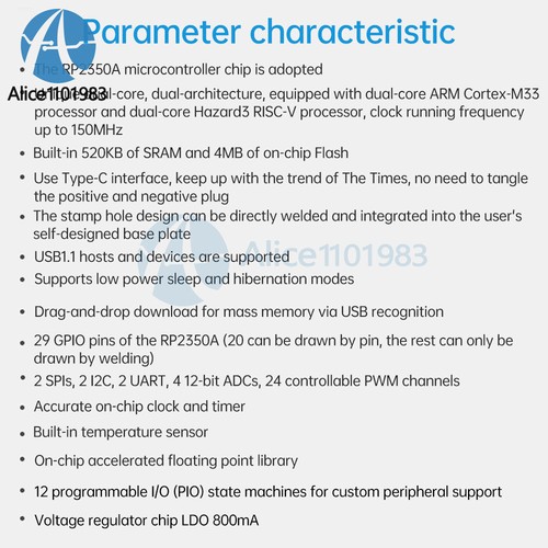 RP2350-Zero RP2350-Plus RP2350-ETH Raspberry Pi Development Board ARM Cortex-M33 - Picture 6 of 25
