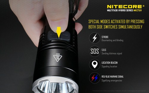 Linterna UV recargable NiteCore MH27UV 1000 lúmenes LED USB - Imagen 5 de 11