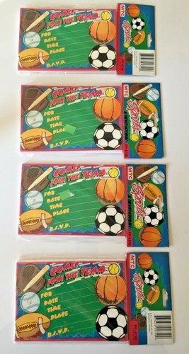 4 Packungen à 8 MTC Trading Co. Einladungskarten Sportparty Neu mit Etikett - Bild 1 von 3