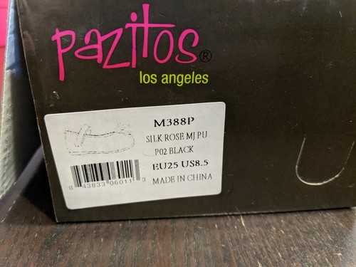 NIB Pazitos Silk Rose Black Patent Leather Mary Janes Size 8.5 Toddler Girl - Picture 8 of 8