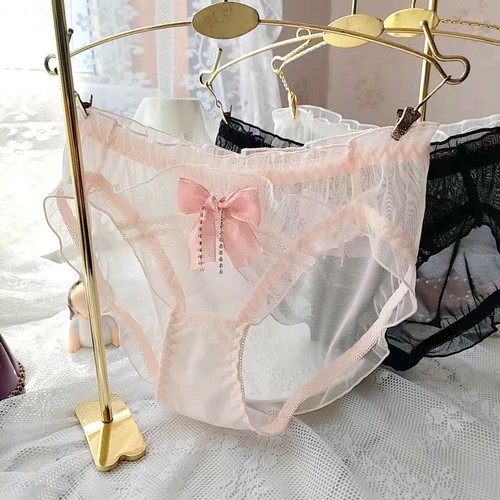 Women's Clear Underwear Frilly Panties Mesh Breathable Chiffon Knickers Briefs - Picture 10 of 35