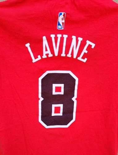 Zach LaVine #8 Chicago Bulls Boys Sz.XL Embellished T-Shirt,Red w/White & Black - Picture 4 of 5