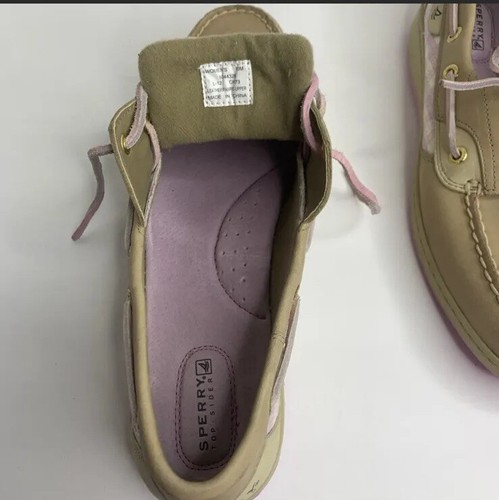 Sperry Topsider Womens Purple Gingham Sequin Leather Boat Slip On Shoes Size 10 - Picture 9 of 11