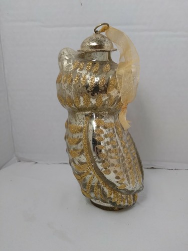 Mercury Glass Owl Ornament - Picture 3 of 7