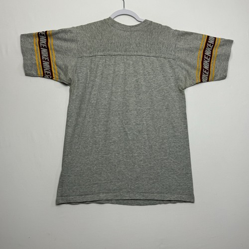 Vintage 70er Jahre Nike grau kurzärmeliges sportliches T-Shirt einstichig Herren XL hergestellt in den USA - Bild 5 von 8