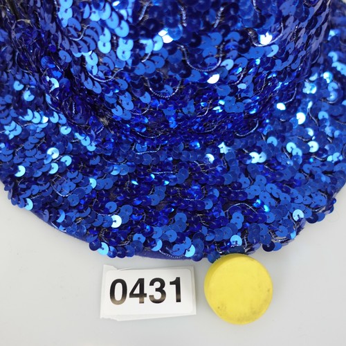 Bollman Womens Blue Cloche Hat Wool Sequins Feather Sparkle Party - Picture 10 of 10