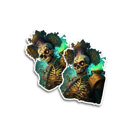 Tag der Toten Sticker 2er Pack Dia de los Muertos Decals Sugar Skull #34011 - Bild 2 von 2
