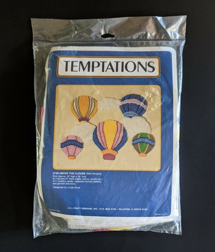 J & L Designs Temptations Balloons Above the Clouds Needle Craft 18x16" kit 0129 - Picture 3 of 12
