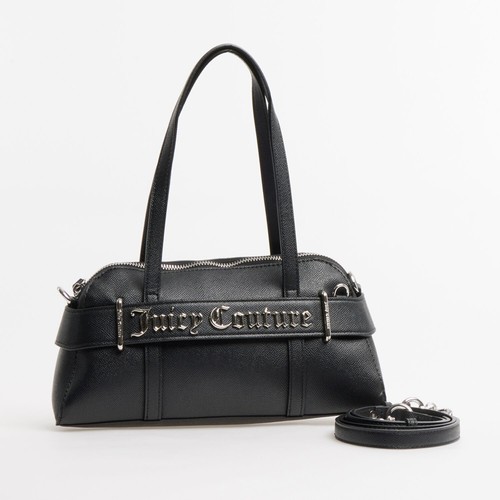 Juicy Couture Jasmine Bugatti Shoulder Bag Black Synthetic Leather Chain Detail - Picture 9 of 9