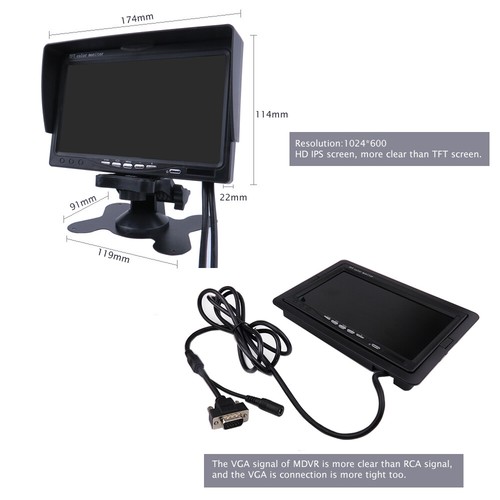 1080P GPS WIFI 2TB HDD Truck DVR MDVR IR Camera System Realtime View 7" Monitor - Picture 6 of 10