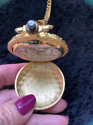 Vintage American Eagle Gold 13 Star Pocket Watch With Chain Working - Picture 6 of 8