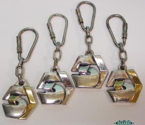 Wonderful Lot - 4 Sterling Silver Israel 50 Years Jubilee Anniversary Keychains - Picture 1 of 3