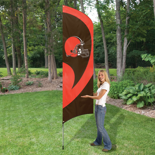 CLEVELAND BROWNS 8.5 FOOT TALL TEAM FLAG 11.5' POLE SIGN BANNER 8 1/2' - Picture 5 of 5