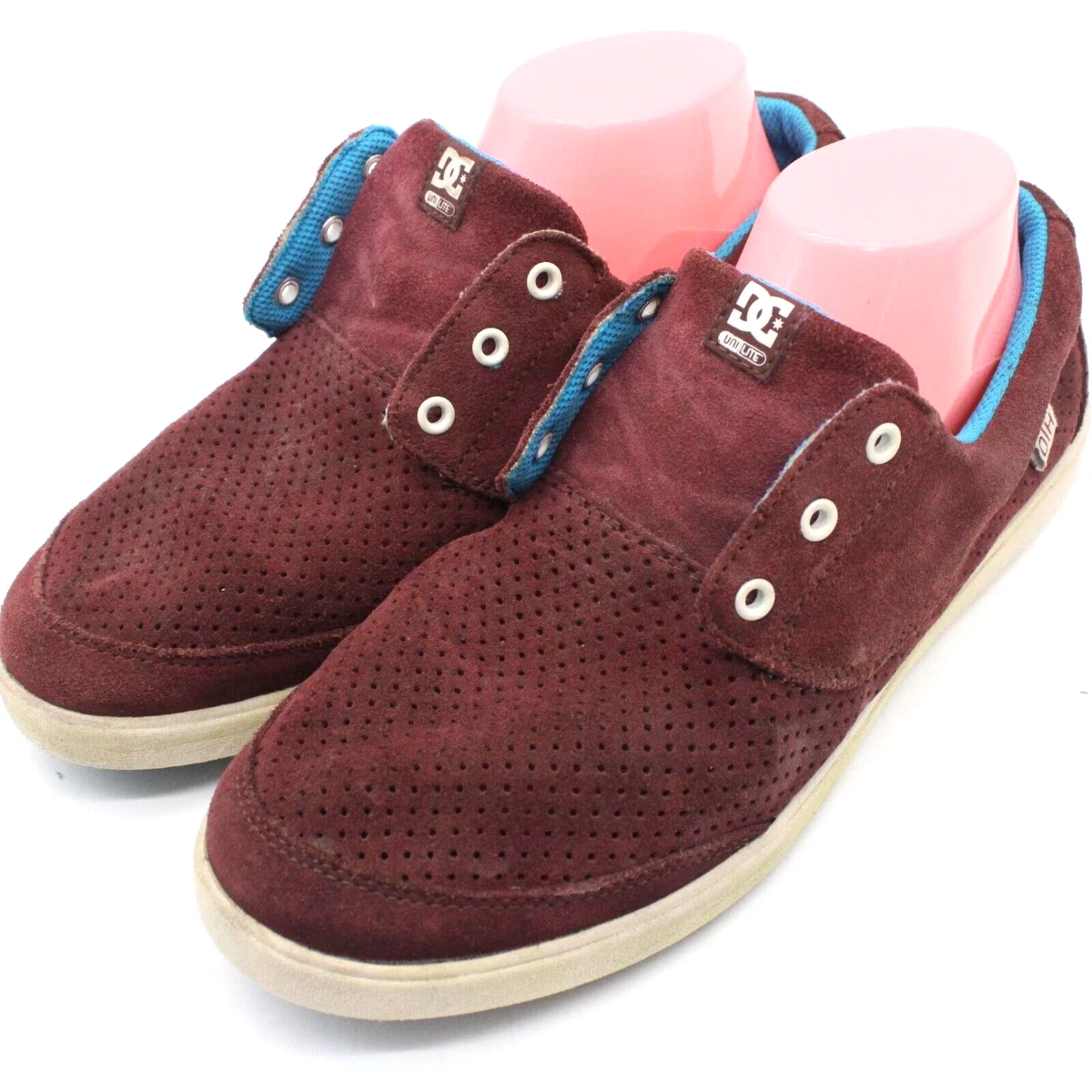 DC Shoes Mens Red Casual Boat Shoes Lace Up Low Top Sneakers Size 9