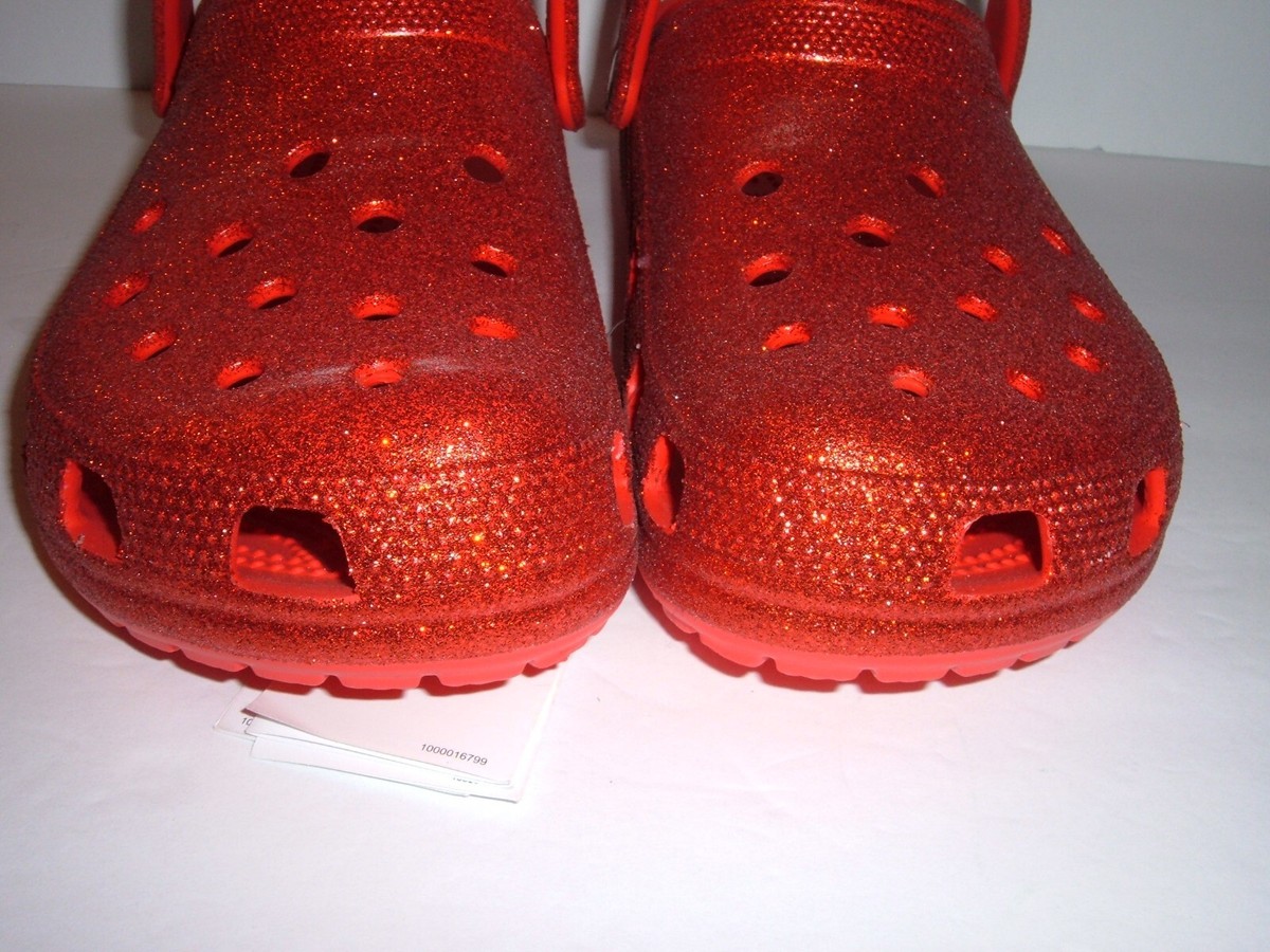 NWT Crocs Classic Glitter Clog Unisex Red Color Men's Size 12 NWT Crocs Classic Glitter Clog Unisex Red Color Men's Size 12