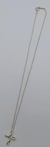 ◇Fast neuwertig Tiffany & Co. Infinity Kreuz Halskette Anhänger Silber 925 ohne Box DDP - Bild 8 von 8