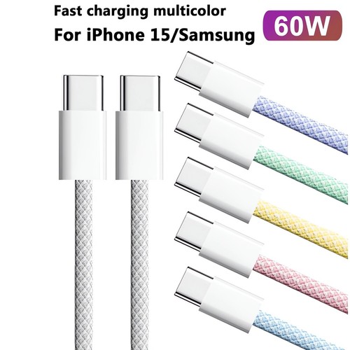 USB-C To Type C Charger Cable For IPhone 16 15 For Samsung Galaxy S25 S24 C-to-C - Photo 15 sur 20