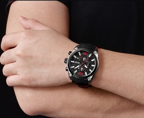 Men's Watch Reloj De Hombre Sports Style Silicone Rubber Watches Chronograph - Picture 9 of 13