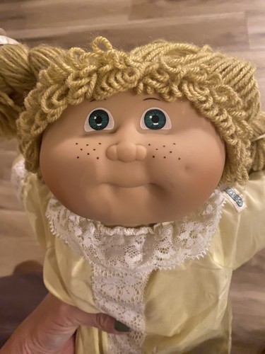 Jesmar Spain Cabbage Patch Kid Blonde Wheat Blue Eyes Freckles HM 2 Good 1984 - Picture 15 of 24