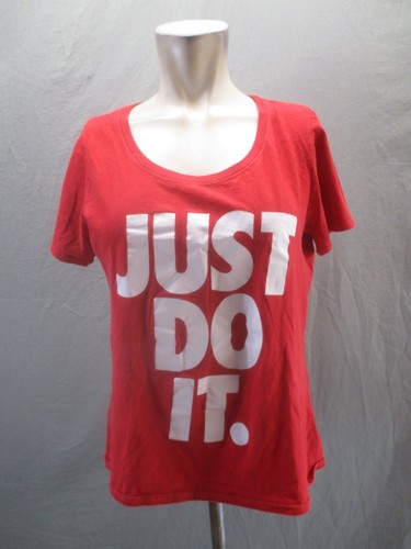 The Nike Tee Size L Kids Unisex Red Cotton Short Sleeve Athletic Gym T-Shirt 434 - Picture 1 of 8