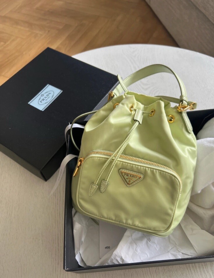 PRADA Pastel green Re-nylon bucket bag