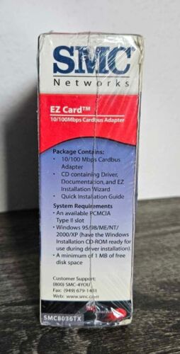 SMC Ez Card 10/100 Mbps Cardbus Adapter SMC8036TX NEW SEALED - Picture 4 of 4