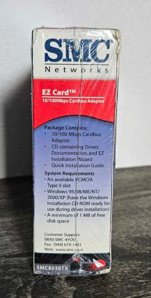 SMC Ez Card 10/100 Mbps Cardbus Adapter SMC8036TX NEW SEALED - Image 4 of 4