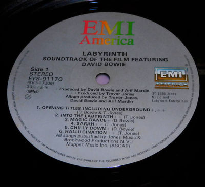 DAVID BOWIE LABYRINTH レコードLP盤 Trevor Jones Featuring David Bowie - Labyrinth Original