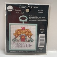 Counted Cross Stitch Kit 3745 Welcome Stitch N Frame NMI NeedleMagic NOS Home