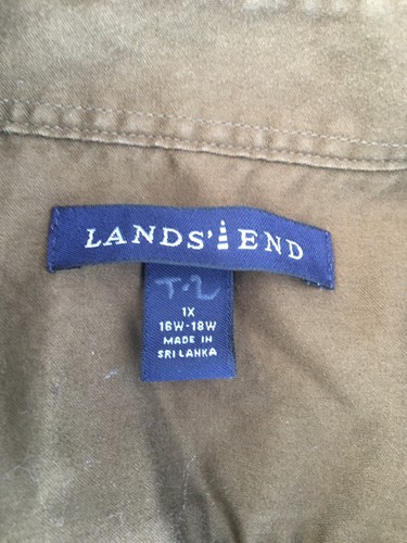 Lands End Brown Corduroy Shirt Button Up 100% Cotton Size 1X 16W-18W Women’s - Picture 3 of 12