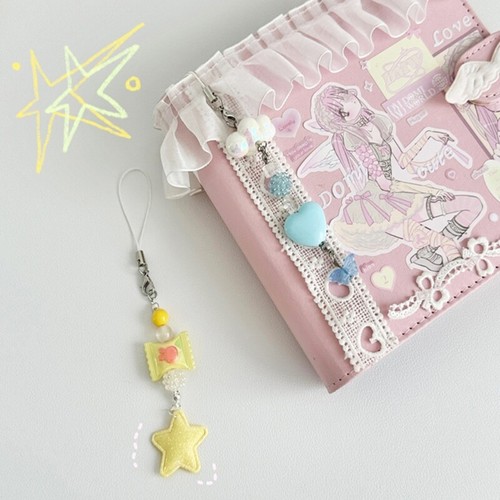 Female Cute Beaded Phone Shell Pendant Accessories Package Decoration Keychain - Zdjęcie 7 z 9