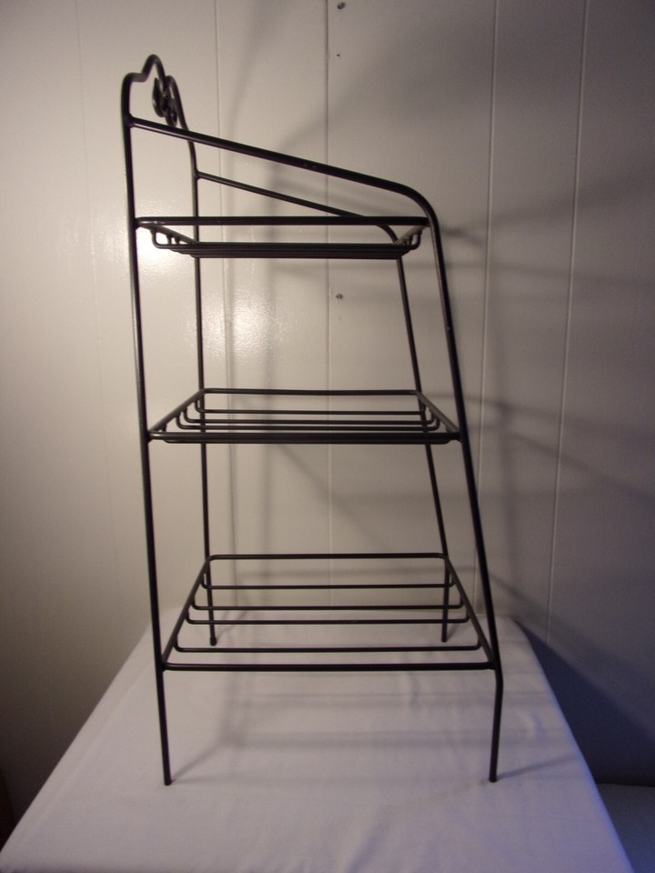 Set of 2 Longaberger Wrought Iron 2 & 3 Tier Shelf Baker's Rack eBay