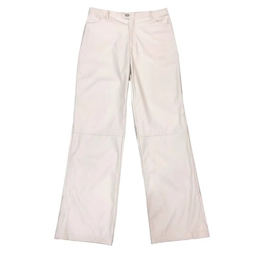 Men Classic Faux Leather Straight Leg Pants Punk Trousers Night Club Fashion New - Picture 5 of 24