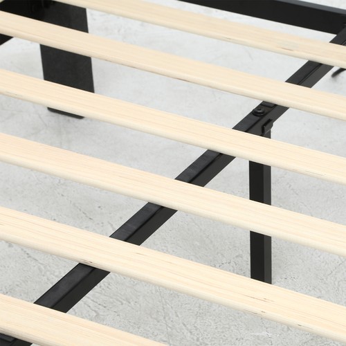 King Size Bed Frame Upholstered Platform with Storage Headboard and LED Lights - Picture 9 of 11