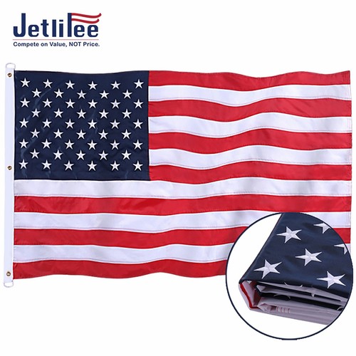 Jetlifee American Flag 5x8 ft 210D UV Protected Embroidered Stars US USA Flag - Picture 2 of 13