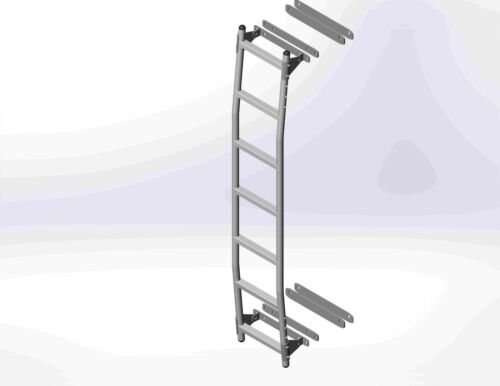 Fixed Rear / side alloy ladder ,Lightweight ,Durable for Toyota coaster, grey - Picture 1 of 3