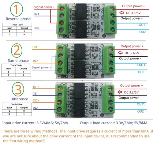 2CH 10MBit/s 5000Vrms Logic Gate Photocoupler Module 3.3V 5V Digital Logic - Bild 3 von 10