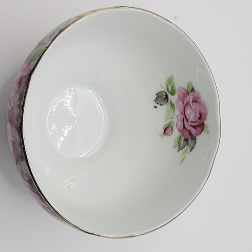Rose Flower Vintage Cream and Sugar Bowl TRIMONT CHINA Made in Occupied Japan - Picture 9 of 21