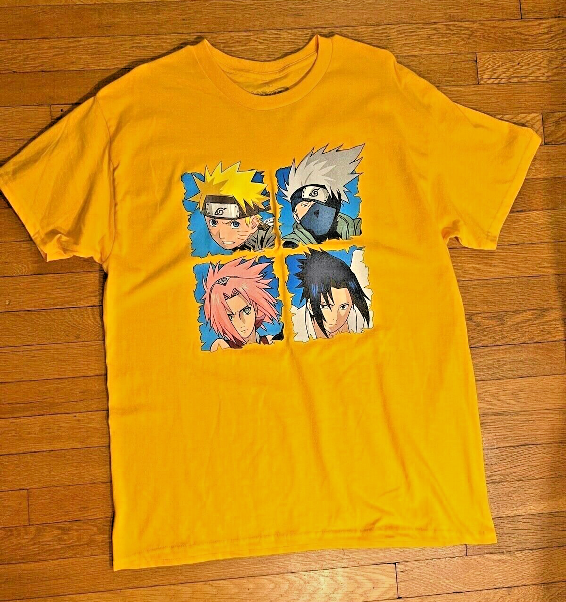 Naruto Graphic T-Shirt Shirt Tee Anime Design Yellow Mens