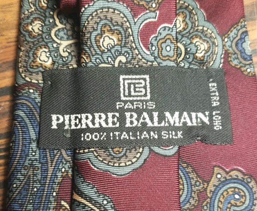 (3) Pierre Balmain 100% Italian Silk Neckties Paris Extra Long Tie Designer - Picture 2 of 5