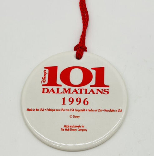 Disney Store 101 Dalmatiner 1996 rund Weihnachten hängend Ornament gefleckt Hund - Bild 5 von 6