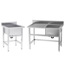 Free Standing Kitchen Sink Restaurant Bowl Drainer Unit Commercial Laundry Tub