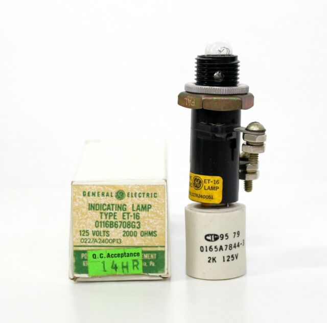 0116B6708G3 General Electric Indicating Lamp Type ET-16 New