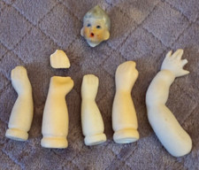 Lot of 6 Vintage Porcelain Arms And A Head For Dolls Mixed