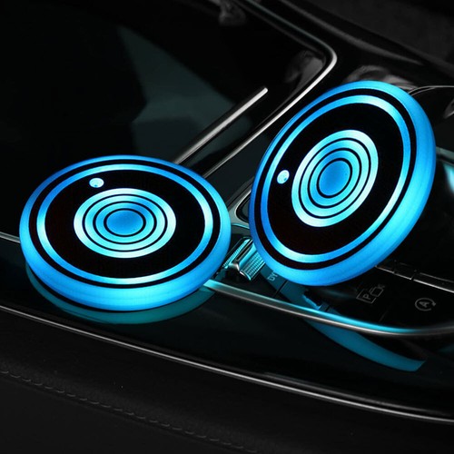 2pcs Cup Pad Car Accessories LED Lights Cover Interior Decor RGB Lamp 7 Colors - Picture 6 of 12