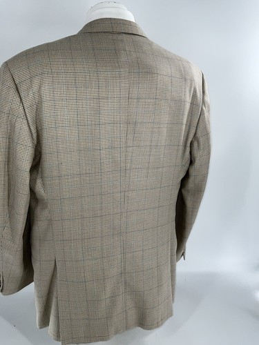 Burberry London Blazer46R Beige Houndstooth Silk/Wool 2B 2V USA Mint YGI A4-51 - Picture 5 of 12