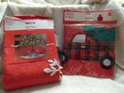 Tree skirt 38" + apron w/ vintage truck, trees and plaid accents