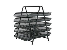 OSCO Graphite Wire Mesh 5 Tier Letter Tray | A4 | Desk File Organiser | Paper St