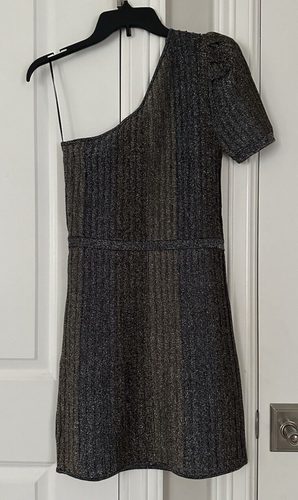 Parker Metallic Sparkle One Shoulder Mini Dress Size S, NEW NWT, Retail $298 - Picture 7 of 14