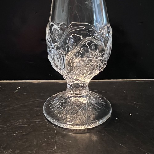 Vintage Fenton Clear Swung Glass Water Lilly Bud Vase - Picture 5 of 8